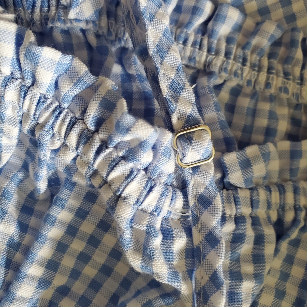 2 Piece S 4/6 Gingham Blue Skirt Set New - Picture 9 of 9